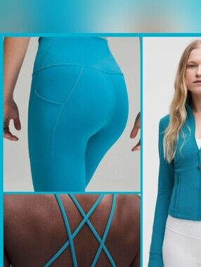 NWT *SET* Lululemon Define Jacket/Nulu Strappy Bra/Wunder Train 25" *Pockets
